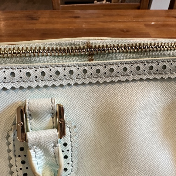 Tory Burch ROBINSON SATCHEL Light Blue With Detachable Strap - Picture 6 of 9